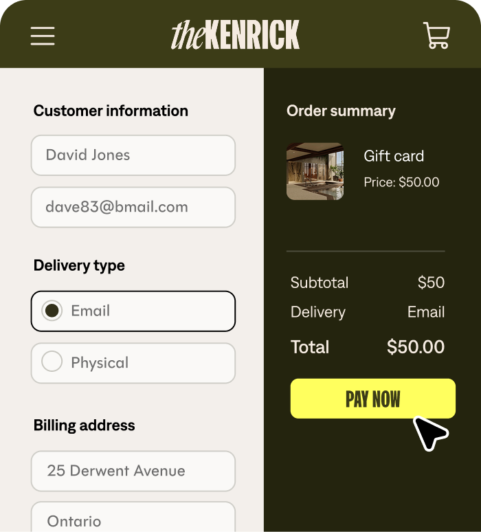 Sell via your secure checkout